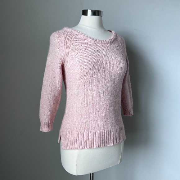Ann Taylor Alpaca Wool Blend Marled Salmon Pink Knitted Sweater Size Small. - Picture 14 of 15